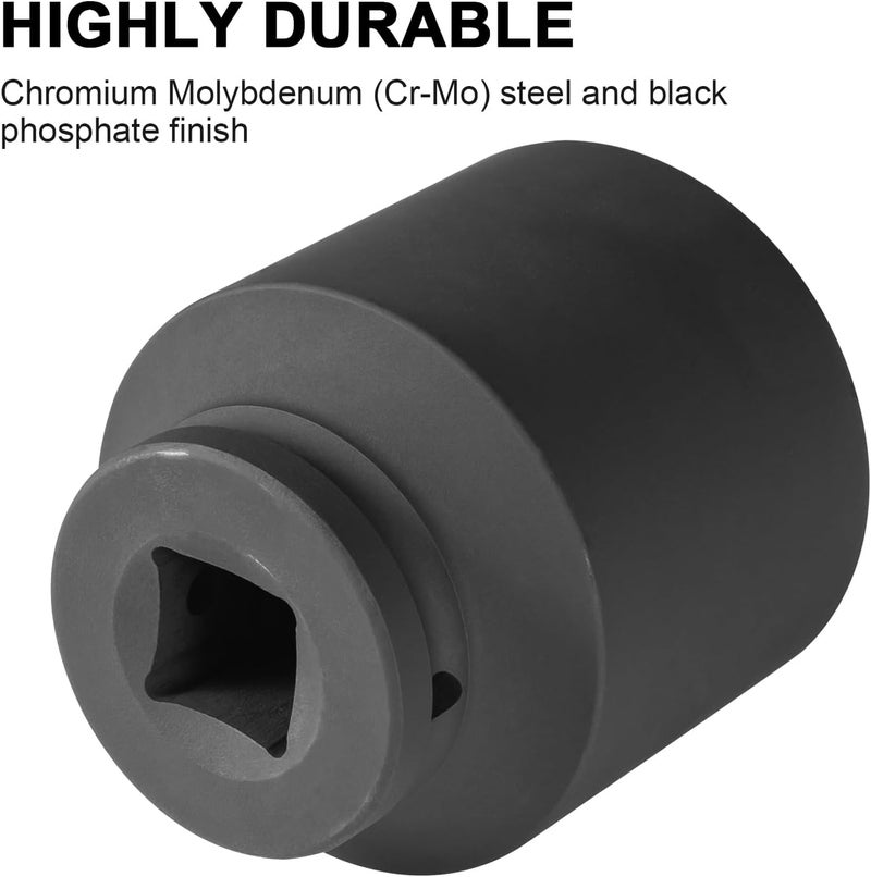 Max Power 3/4 Inch Drive 2 inch Deep Impact Socket with 6-Point Design, Made with Heat-Treated Chrome Molybdenum Steel, SAE - Image 4